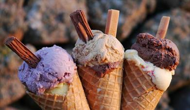 Three ice creams
